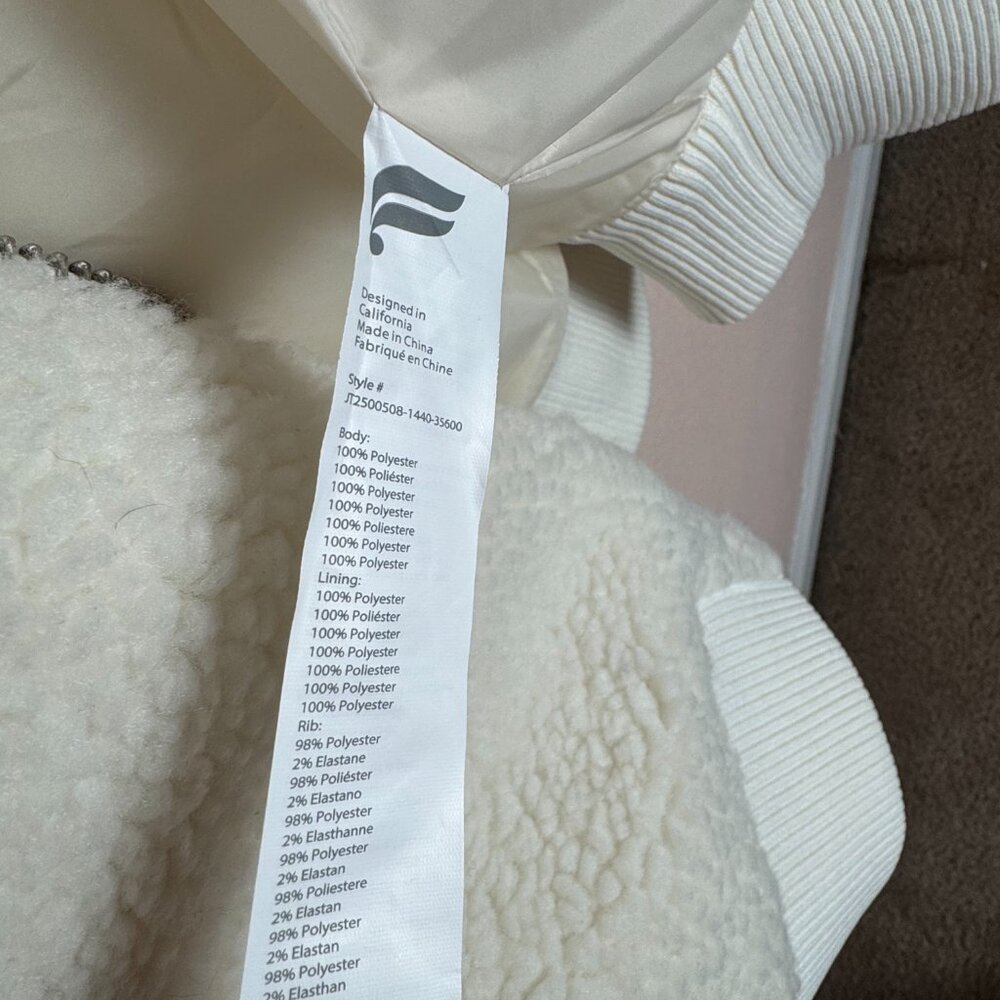 Teddy Oversized Bomber Jacket Size: S Nwot - image 8